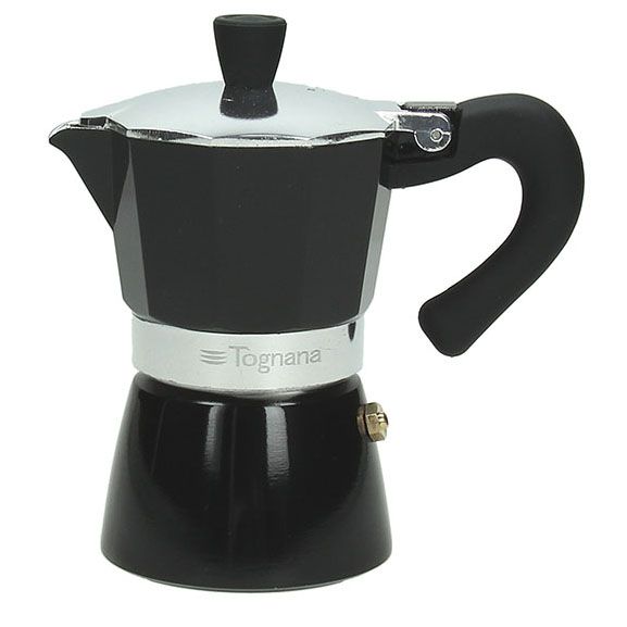 Caffettiera Coffee Star 3 Tazze Tognana Nera - Alluminio Linea Grancucina Moka Italiana