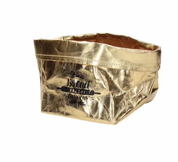 Cestino Papier Gold Tognana 15x15cm - Carta Oro Linea Bag