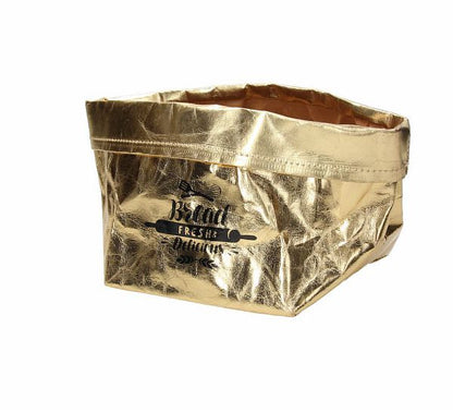 Cestino Papier Gold Tognana 15x15cm - Carta Oro Linea Bag