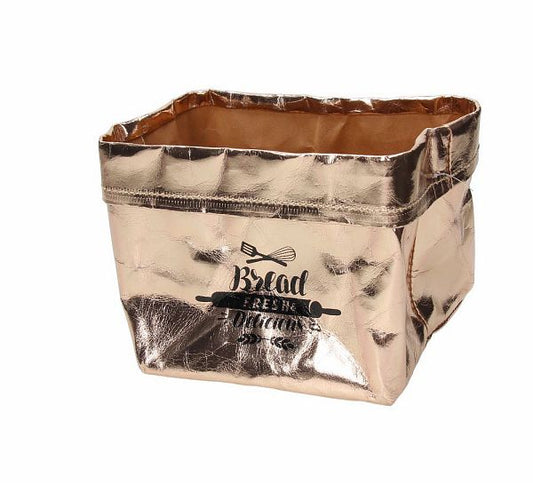 Cestino Papier Rose Gold Tognana 15x15cm - Carta Oro Rosa Linea Bag