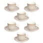 Set 6 Tazze da Tè con Piattino 200 cc – Virtuo Beige | New Bone China
