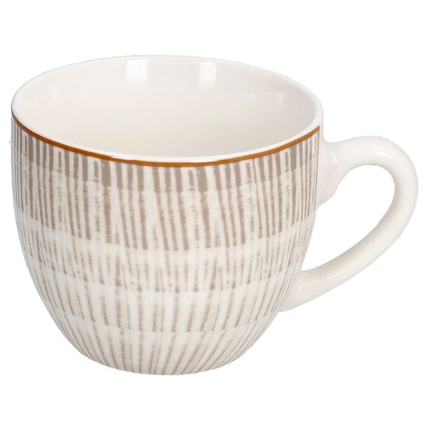 Set 6 Tazze da Tè con Piattino 200 cc – Virtuo Beige | New Bone China