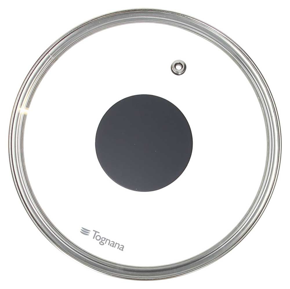 Coperchio in Vetro 24 cm con Sfiato Bordo Acciaio - Casa & Stile