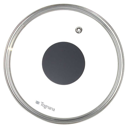 Coperchio in Vetro 24 cm con Sfiato Bordo Acciaio - Casa & Stile
