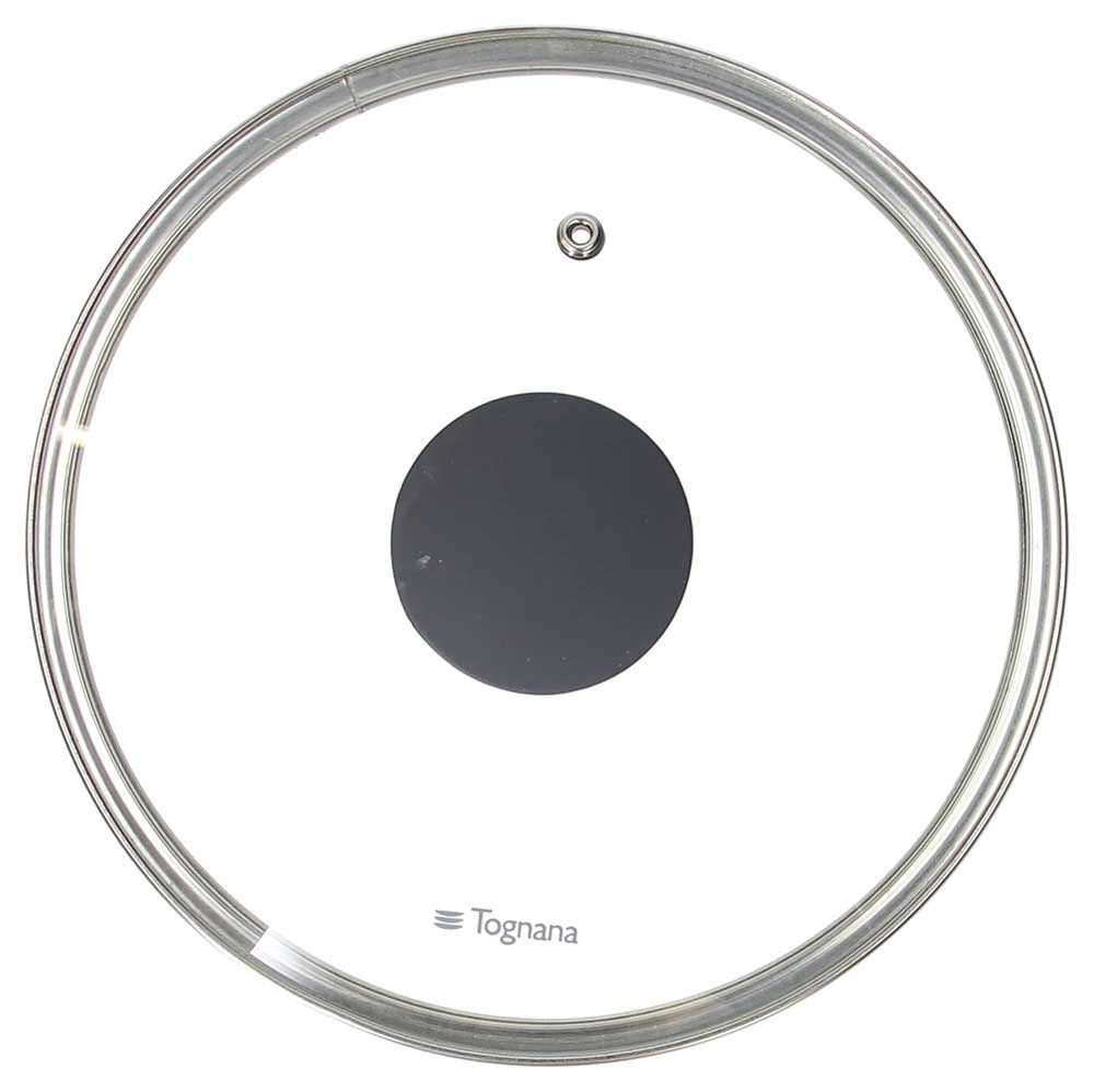 Coperchio in Vetro 28 cm con Sfiato Bordo Acciaio - Casa & Stile