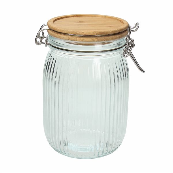 Barattolo Vetro con Coperchio 1000 cc Tognana Vidro - Contenitore Cucina Bambù
