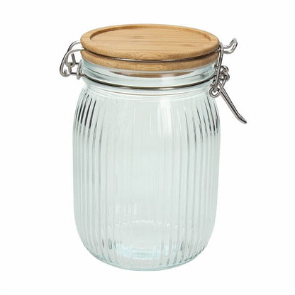 Barattolo Vetro con Coperchio 1000 cc Tognana Vidro - Contenitore Cucina Bambù