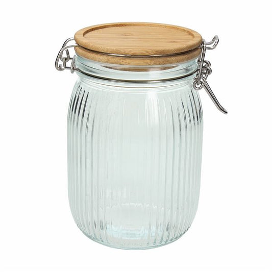 Barattolo Vetro con Coperchio 1000 cc Tognana Vidro - Contenitore Cucina Bambù