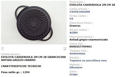 Casseruola Antiaderente 28 cm Tognana Evoluta - Fondo 3D Risparmio Energetico 25%