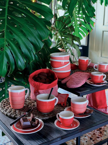 Set 6 Tazzine Caffè 80 cc con Piattino Tognana Pompei - Casa & Stile