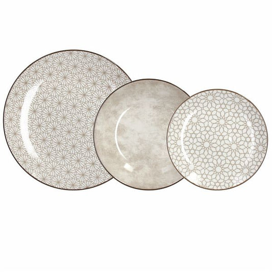 Servizio Piatti 18 Pezzi Habana - Porcellana Marrone Linea Madison Tognana