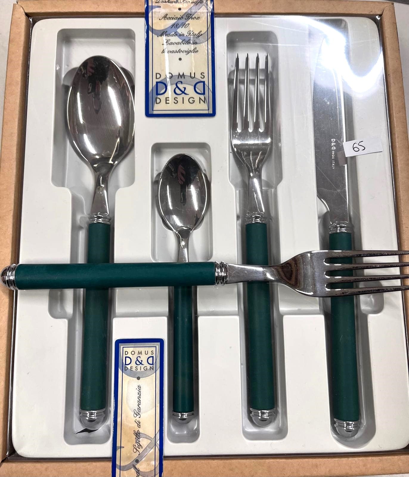 Set 24 Posate Domus Design Verde Satinato 61 - Casa & Stile