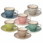 Set 6 Tazze Caffè con Piattino Louise Urban Pastel - Casa & Stile