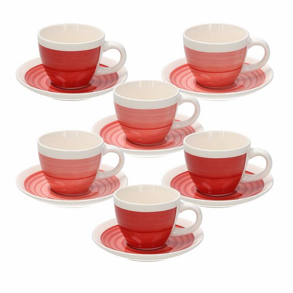 Set 6 Tazzine Caffè 80 cc con Piattino Tognana Pompei - Casa & Stile