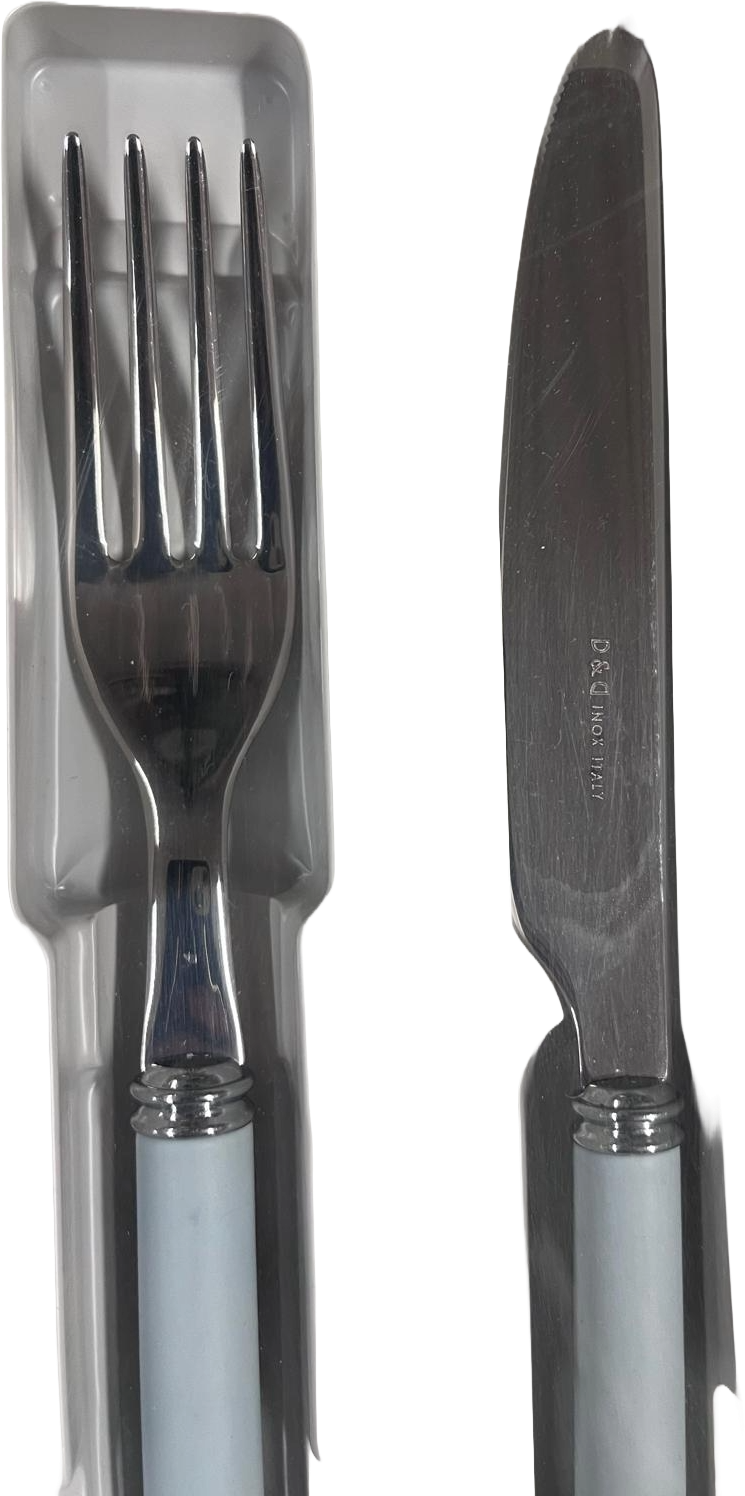 Set Posate 24 pz Domus Design Azzurro 71 - Casa & Stile