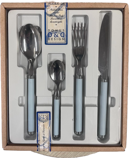 Set Posate 24 pz Domus Design Azzurro 71 - Casa & Stile