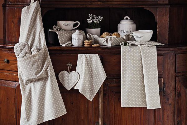 Runner Amour Tognana 40x120cm - Cotone Riciclato Beige con Cuori Linea Textile