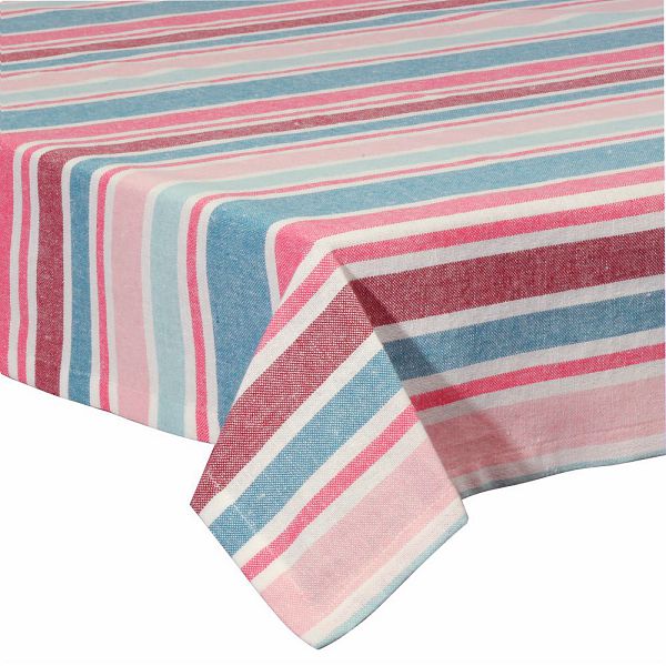 Tovaglia Fresia Tognana 140x240 cm - Cotone Rosa Rigato - Casa & Stile