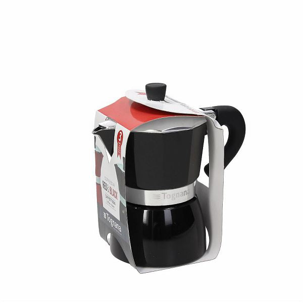 Caffettiera Coffee Star 6 Tazze Tognana Nera - Alluminio Linea Grancucina Moka Italiana