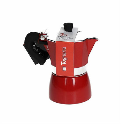 Caffettiera Coffee Star 6 Tazze Tognana Rossa - Alluminio Linea Grancucina Moka Italiana