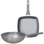 Set Wok 28 cm + Grill Quadra 28x28 cm Tognana Deep Moon - Manici Soft Touch