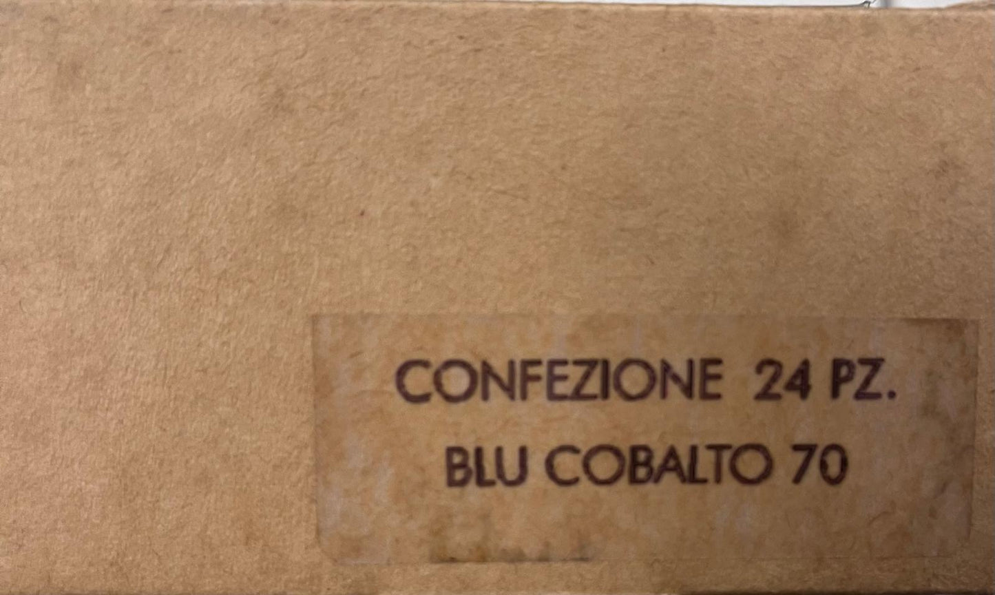 Set 24 Posate Domus Design D&D Blu Cobalto 70 Acciaio Inox