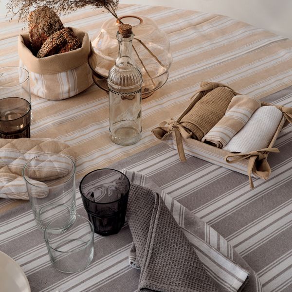 Tovaglia Cotone Grigio 140x140 cm Tognana Natural Love - Casa & Stile