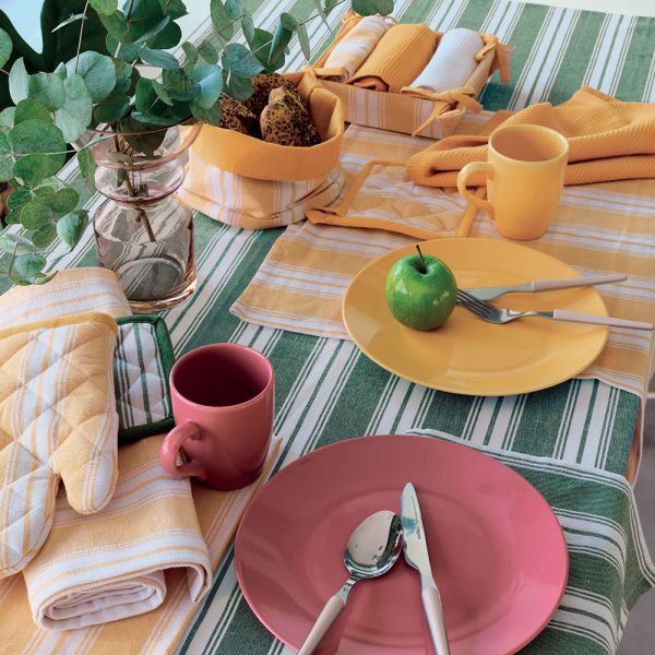 Tovaglia Cotone Giallo 140x140 cm Tognana Natural Love - Casa & Stile