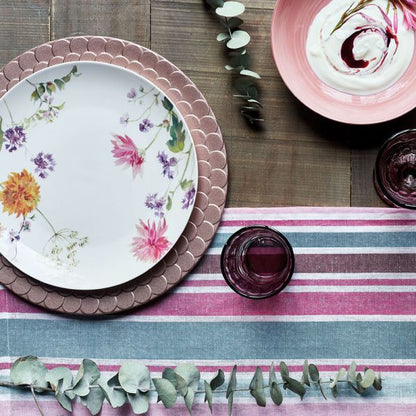 Tovaglia Fresia Tognana 140x240 cm - Cotone Rosa Rigato - Casa & Stile