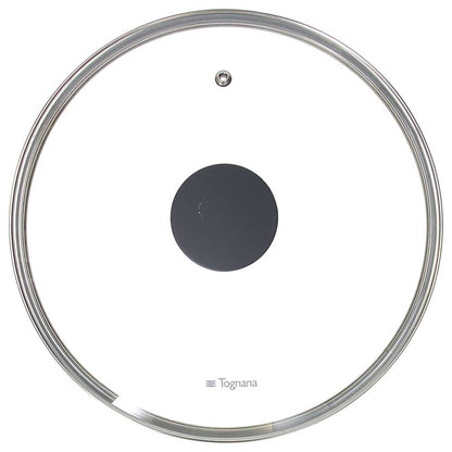 Coperchio in Vetro 32 cm con Sfiato - Pomello Ardesia Linea Cooking Circle Tognana